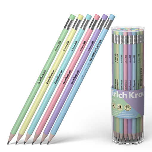 Picture of EK PENCIL WITH ERASER PASTEL TRIANGULAR